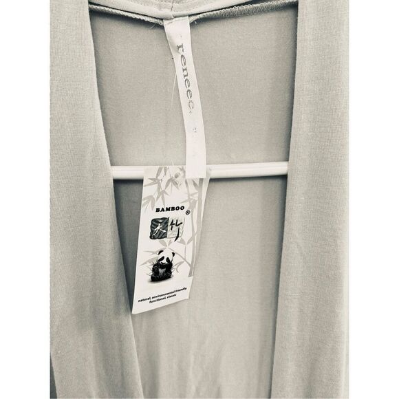 Renee C Bamboo Open Front Lightweight Cardigan Drape Jacket Natural Fiber Size M - Picture 3 of 4